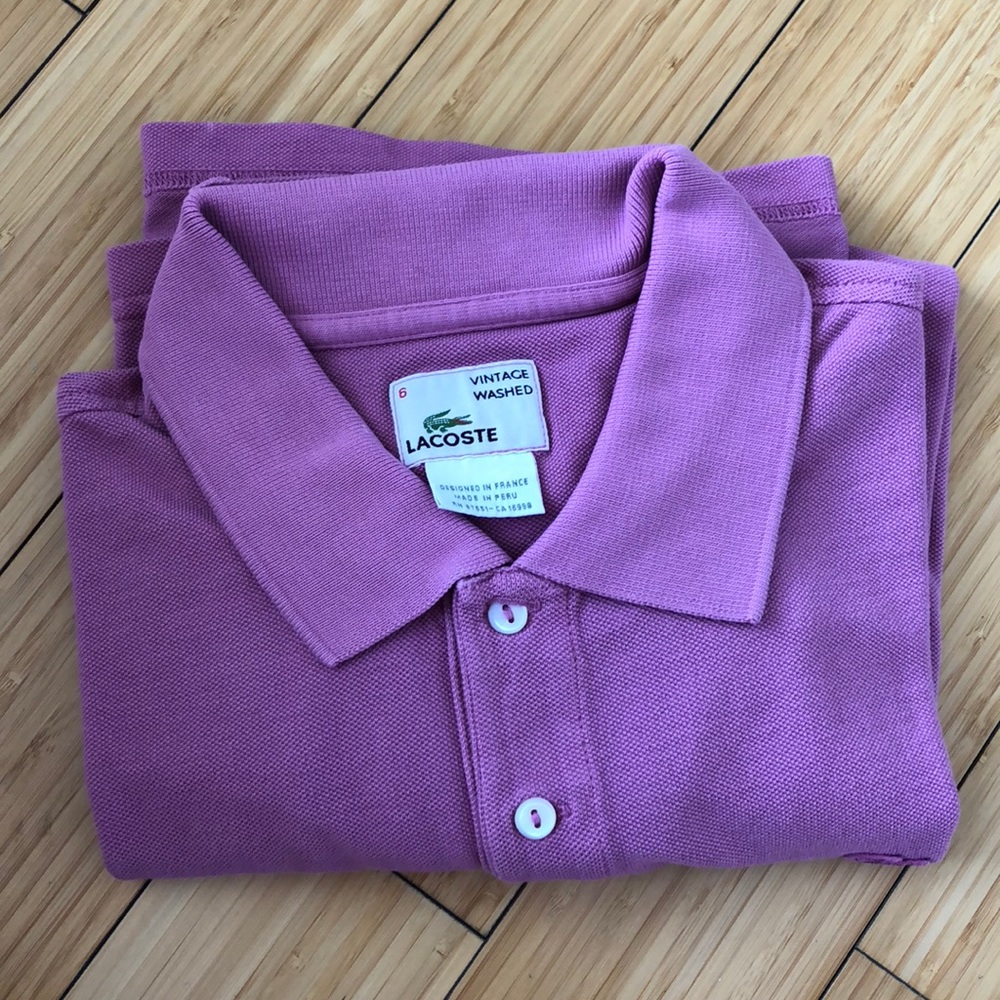 Lacoste men vintage wash polo shirt gently used